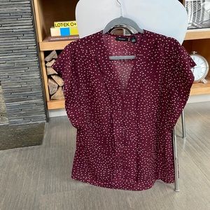 Halogen Blouse in Maroon Size M